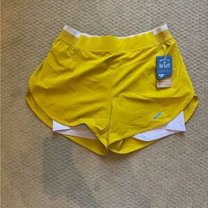 Brooks Yellow Athletic Shorts